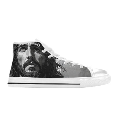 MEN'S Jesus_Ht_04 Men’S High Top Canvas Wallpaper Art Custom Shoes