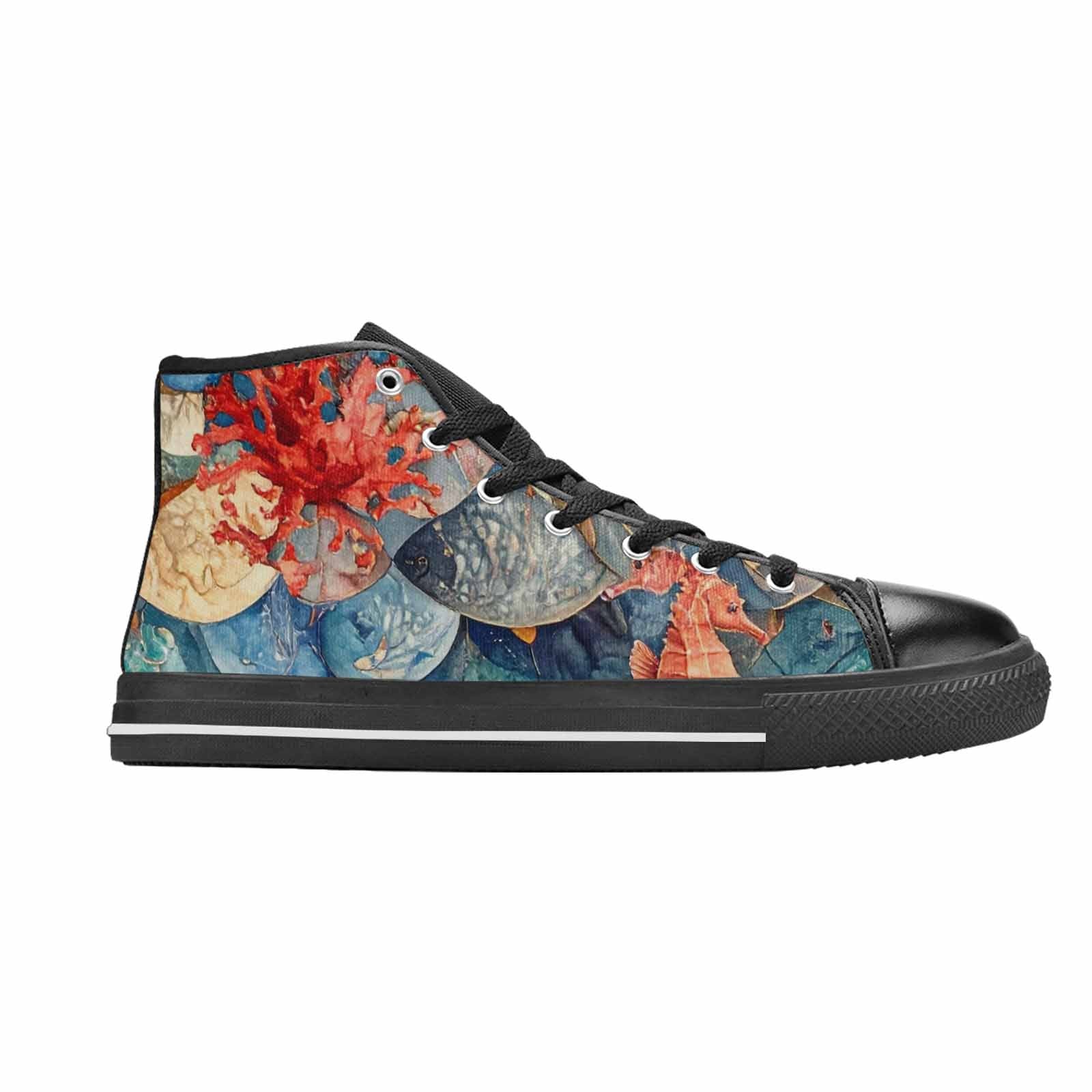 WOMEN'S Fish Scale Coral High Top Canvas Aesthetic Shoes