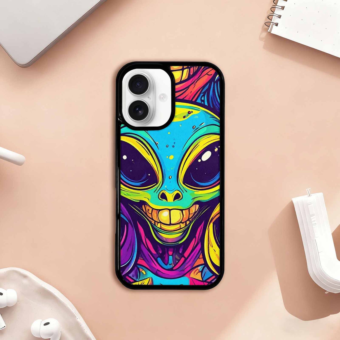 iPhone 17 Case — Alien Ufo Cartoon Alien Scifi, Original Design Phone Case