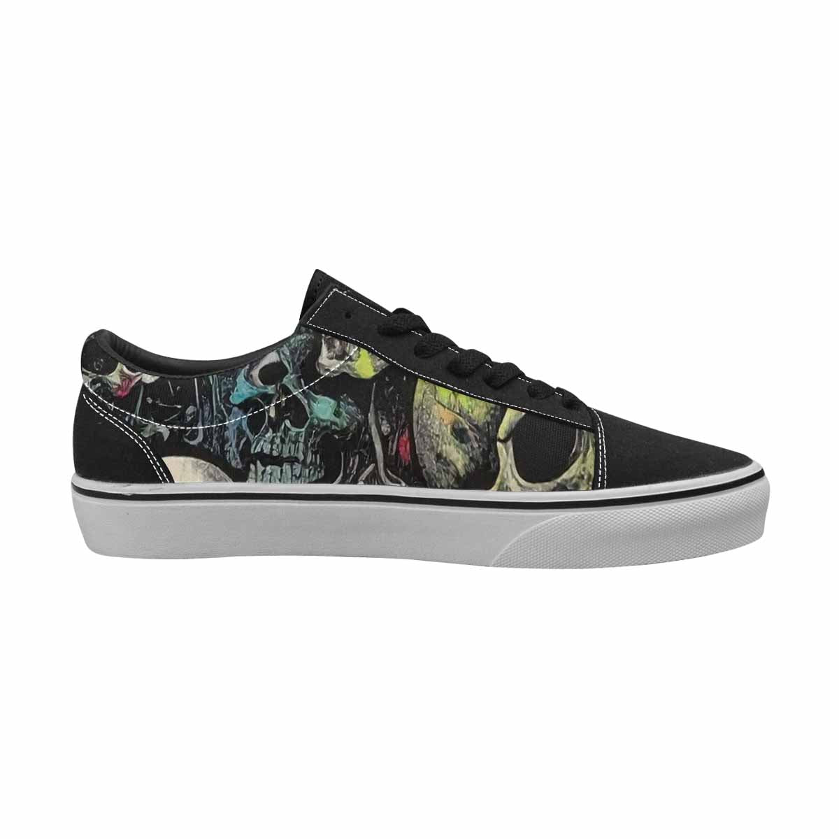 WOMEN'S Rainbow From Skull S Lace-Up Canvas Surreal Custom Shoes