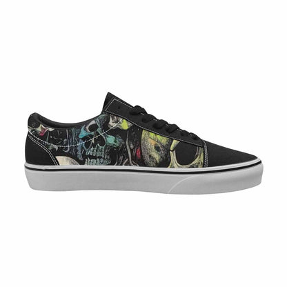WOMEN'S Rainbow From Skull S Lace-Up Canvas Surreal Custom Shoes