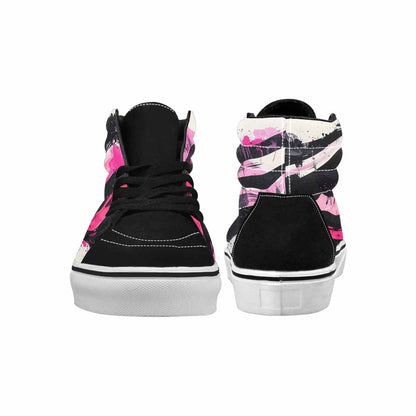 MEN'S Zebra Stripe Burst High Top Canvas Aesthetic Custom Shoes