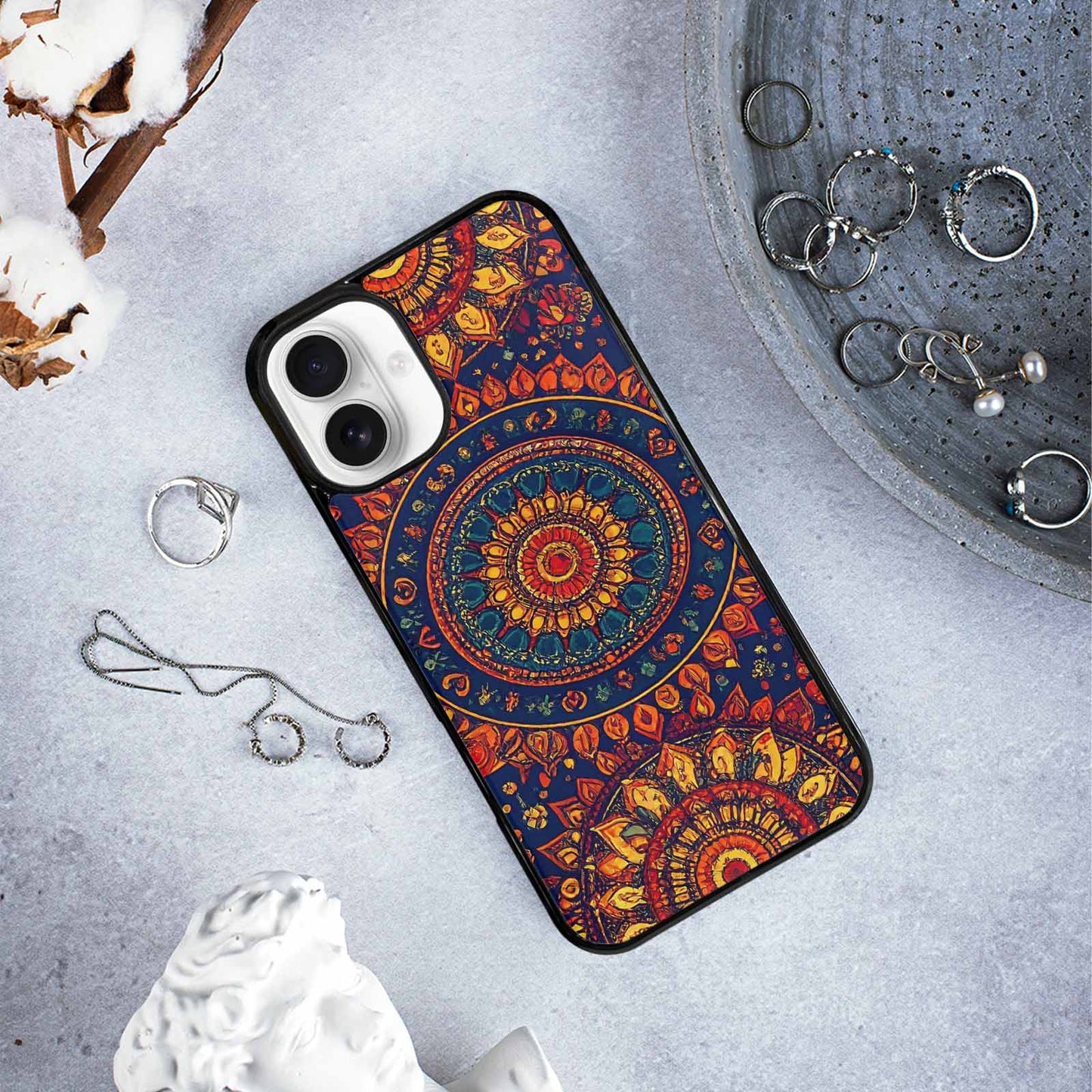iPhone 16 Plus Case — Mandala Lions, Custom Designed Case Cover