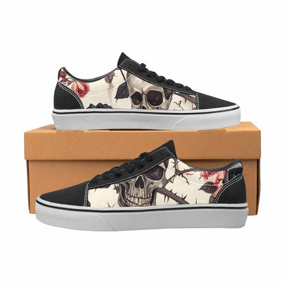 WOMEN'S Skulls - Roses Canvas Lace-Up Aesthetic Custom Shoes