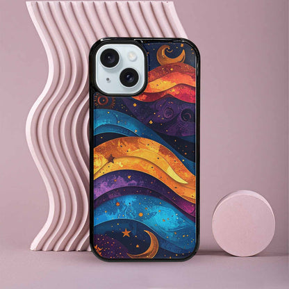 iPhone 15 Case — Steampunk Galaxy Art Seamless Pattern Vibrant, Customized Protective Case