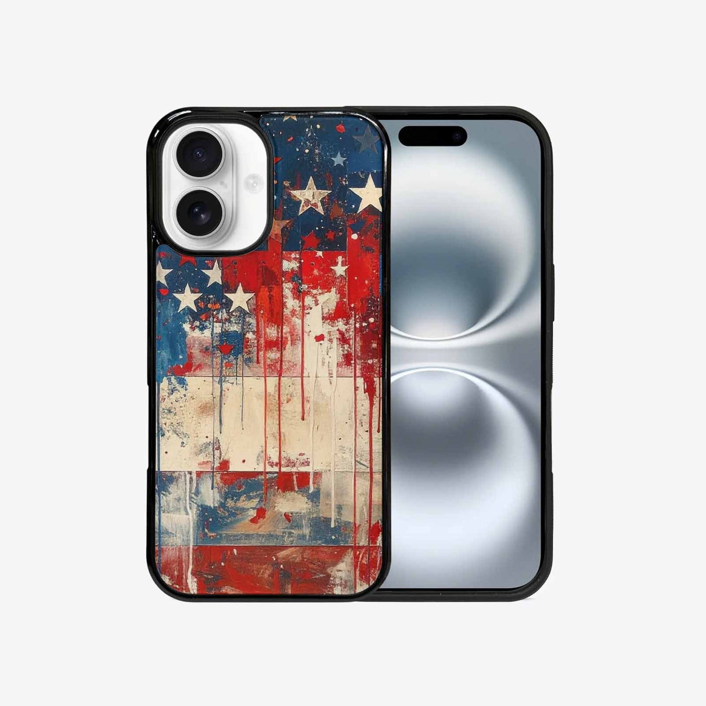iPhone 16 Case — Patriotic Stars And Stripes American Stars, Custom Made Phone Cover