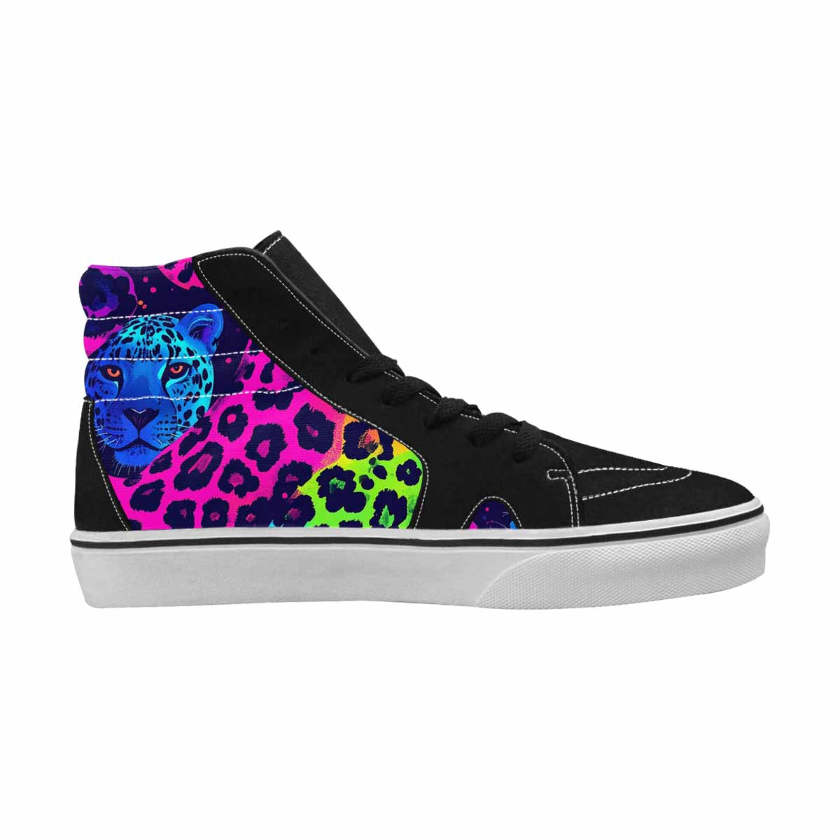 WOMEN'S Leopard Print Neon High Top Canvas Surreal Shoes