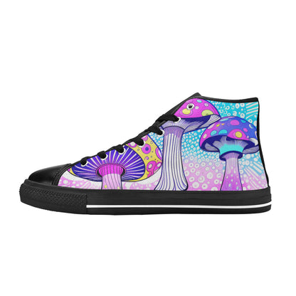 WOMEN'S Magic Mushrooms Art 2 High Top Canvas Y2K Sneakers