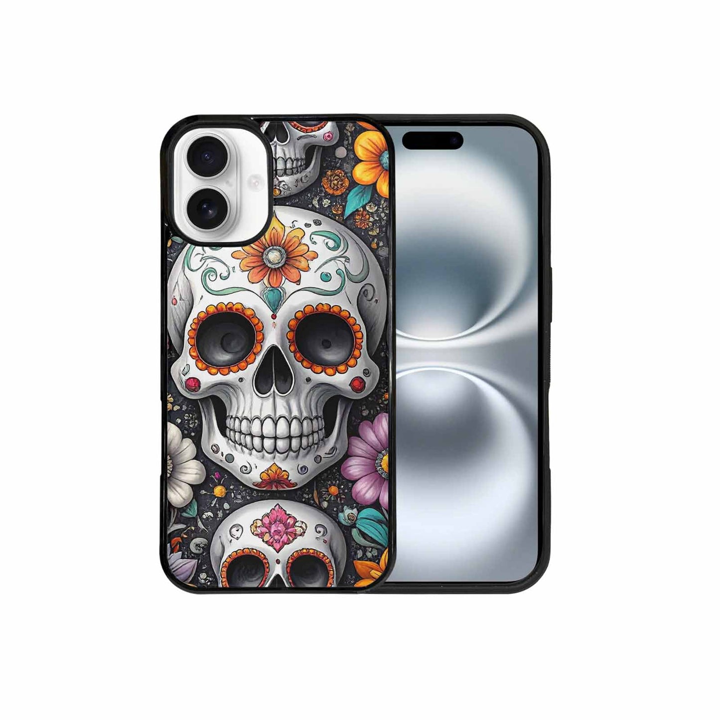 iPhone 16 Plus Case — Greyscale Black And White Dark Black, Custom Art Phone Cover