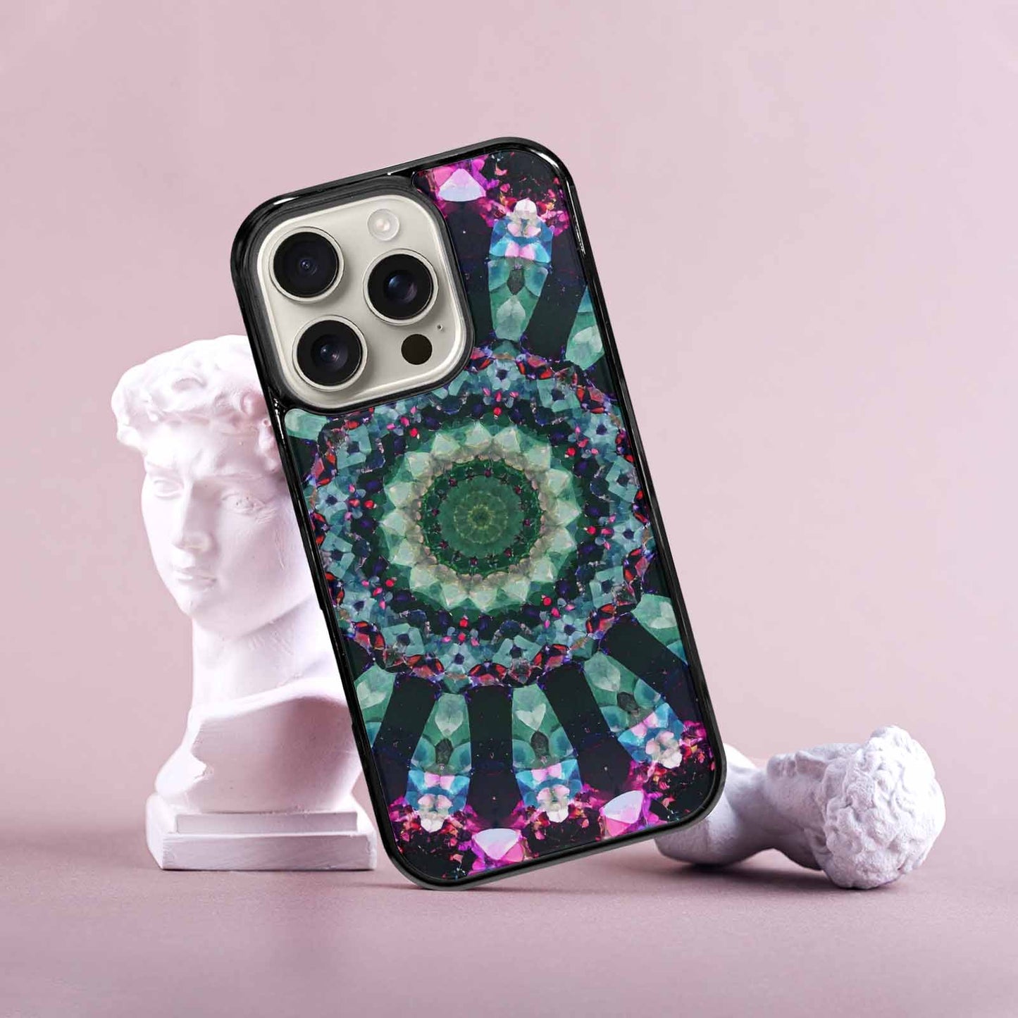 iPhone 16 Pro Case — Crystal Mandala Art Seamless Pattern Vibrant, Customized Protective Case