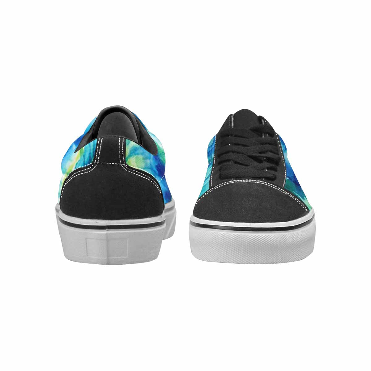 WOMEN'S Tie Dye Swirl Canvas Lace-Up Neon Fantasy Custom Shoes