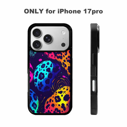 iPhone 17 Pro Case — Leopard Print Neon Seamless Pattern Animal, Custom Designed Case Cover