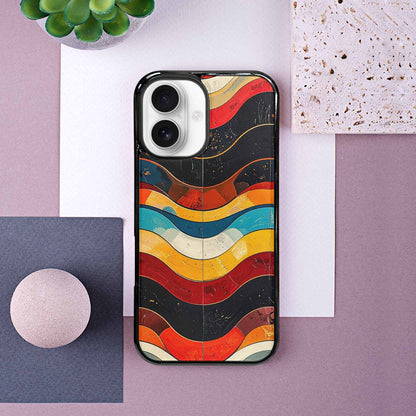 iPhone 16 Case — Retro Wave Scallop Stripe Small Wzf, Custom Printed Phone Case