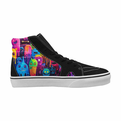 MEN'S Ice Cream Monsters  High Top Canvas Wallpaper Art Sneakers