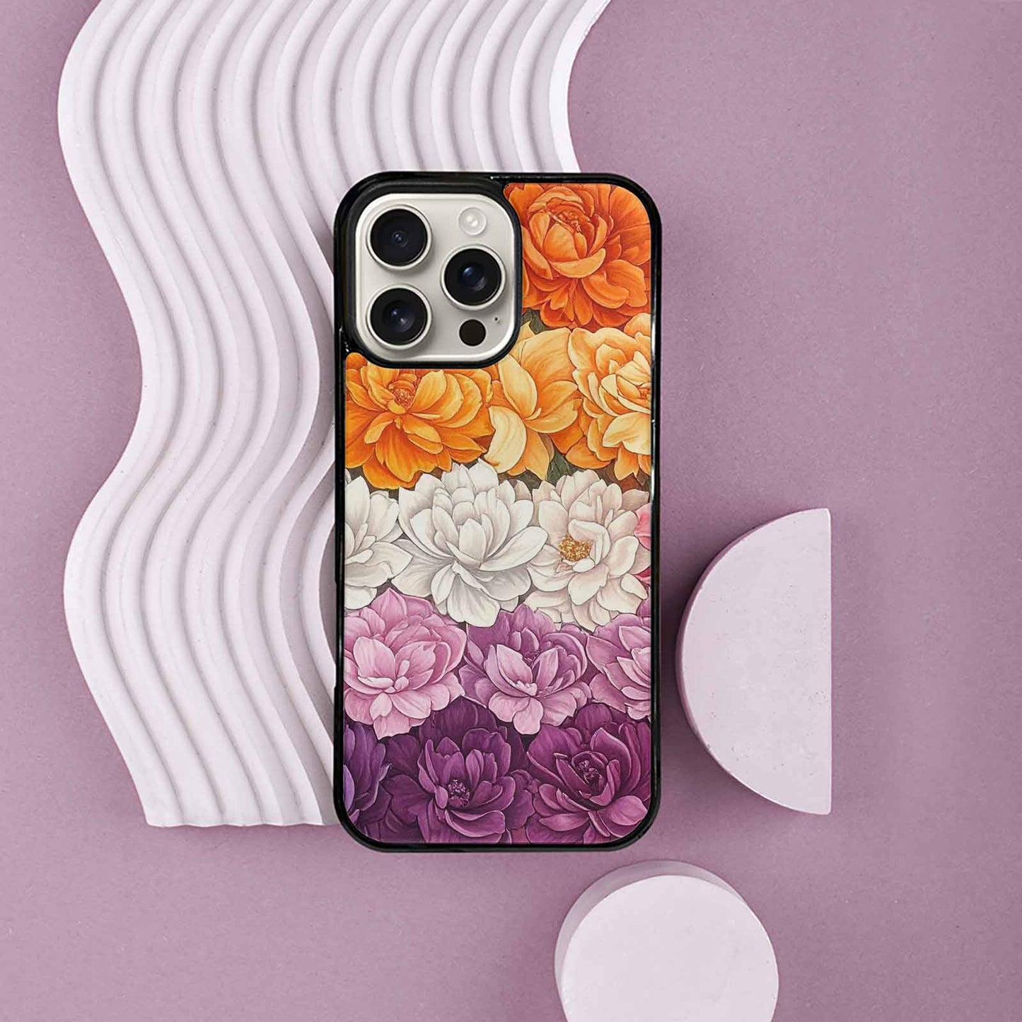 iPhone 16 Pro Max Case — Lesbian Flag Color Theme Small Rainbow, Customized Protective Case