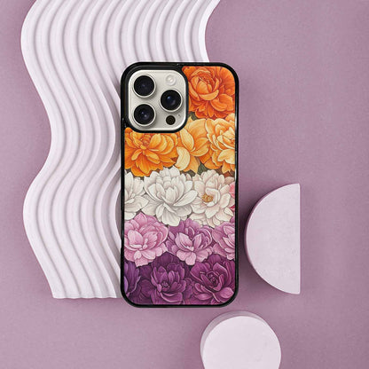 iPhone 16 Pro Max Case — Lesbian Flag Color Theme Small Rainbow, Customized Protective Case