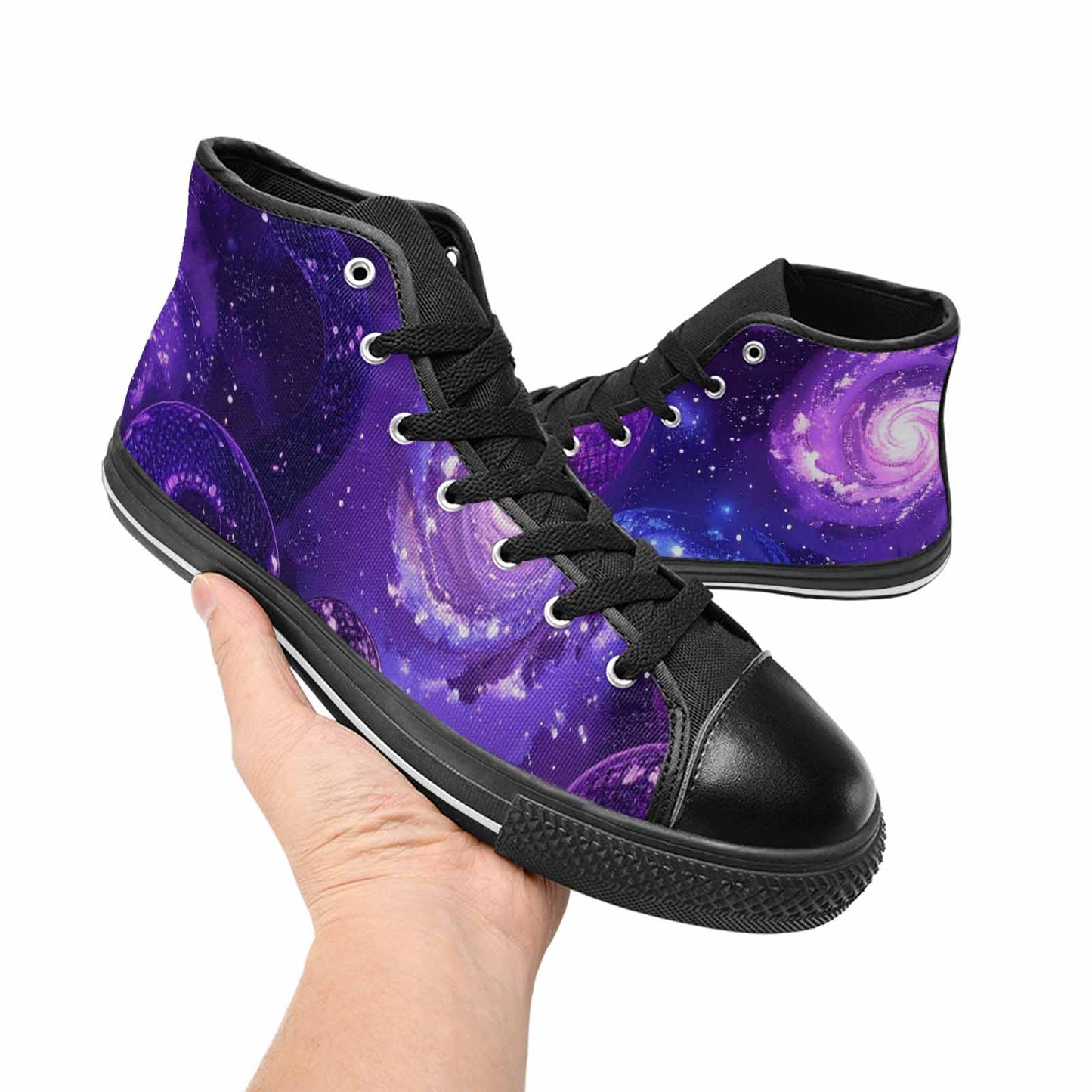 MEN'S Galaxy Snake Print High Top Canvas Vivid Sneakers