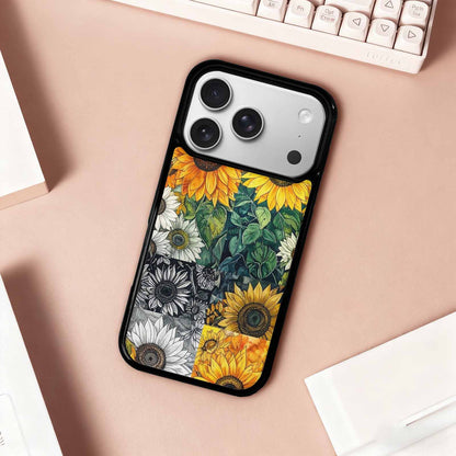 iPhone 17 Pro Case — Small Sunflower Pattern Randomly Varying Floral, Custom Designed Case Cover