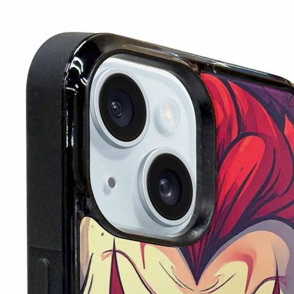iPhone 15 Case — Evil Circus Heads Faces Overlapping Patterns, Custom Printed Phone Case