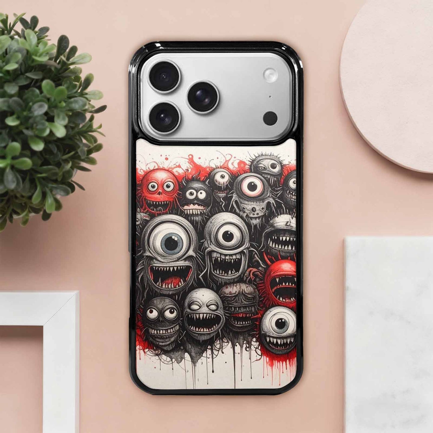 iPhone 17 Pro Max Case — Multi Eye Monster Black Original Art, Custom Printed Phone Case