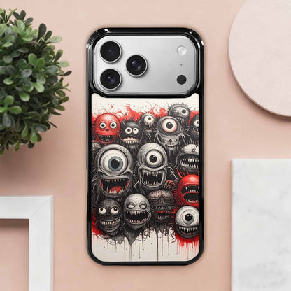 iPhone 17 Pro Max Case — Multi Eye Monster Black Original Art, Custom Printed Phone Case
