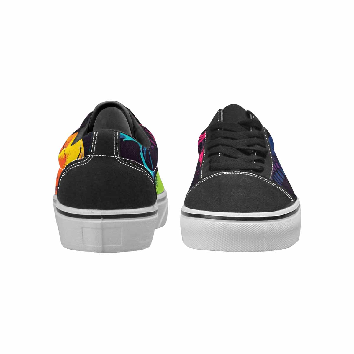 WOMEN'S 1000s Skulls Digital Camo Lace-Up Canvas Melting Art Custom Sneakers