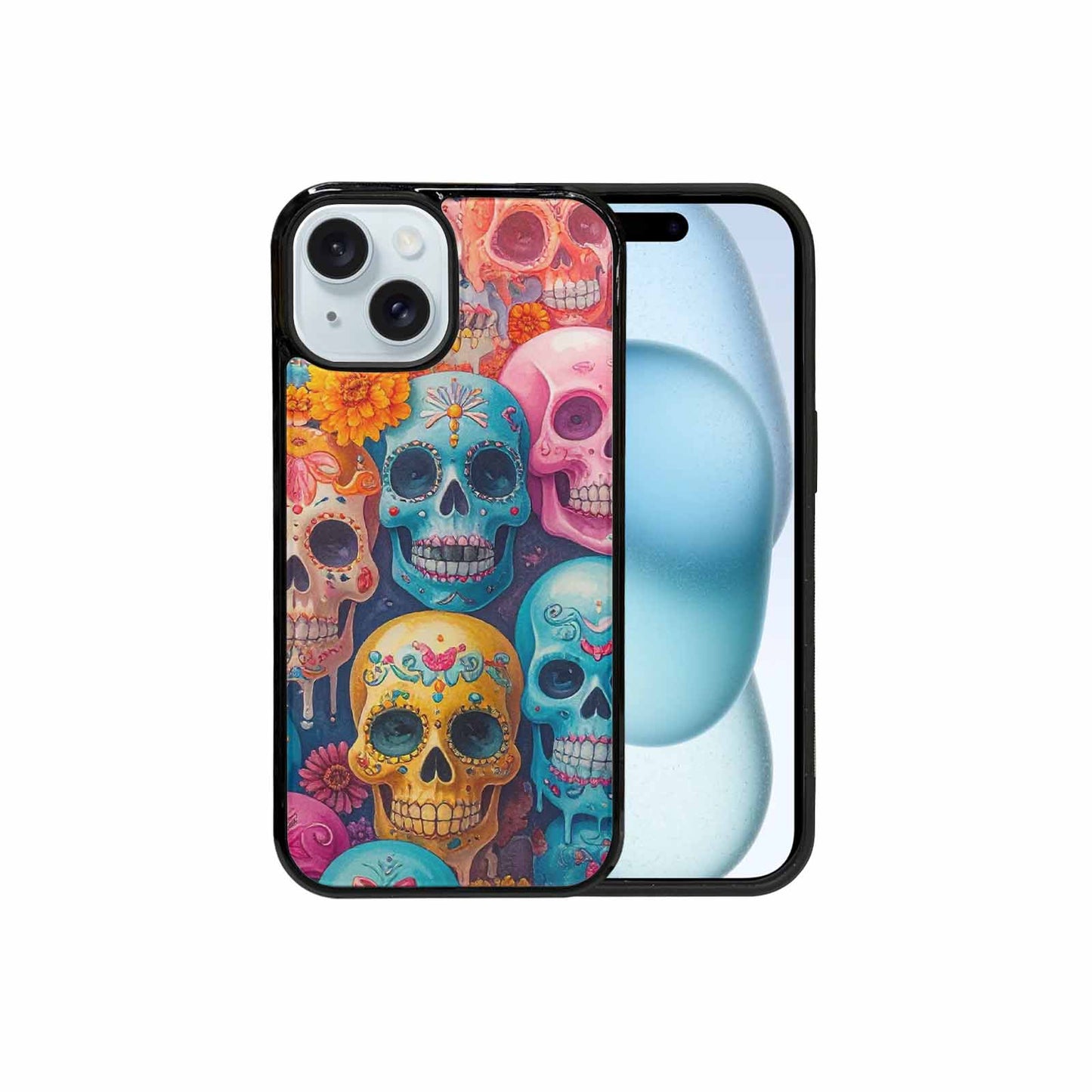 iPhone 15 Case — Sugar Skullsmelting Sugar Skulls, Custom Designed Case Cover