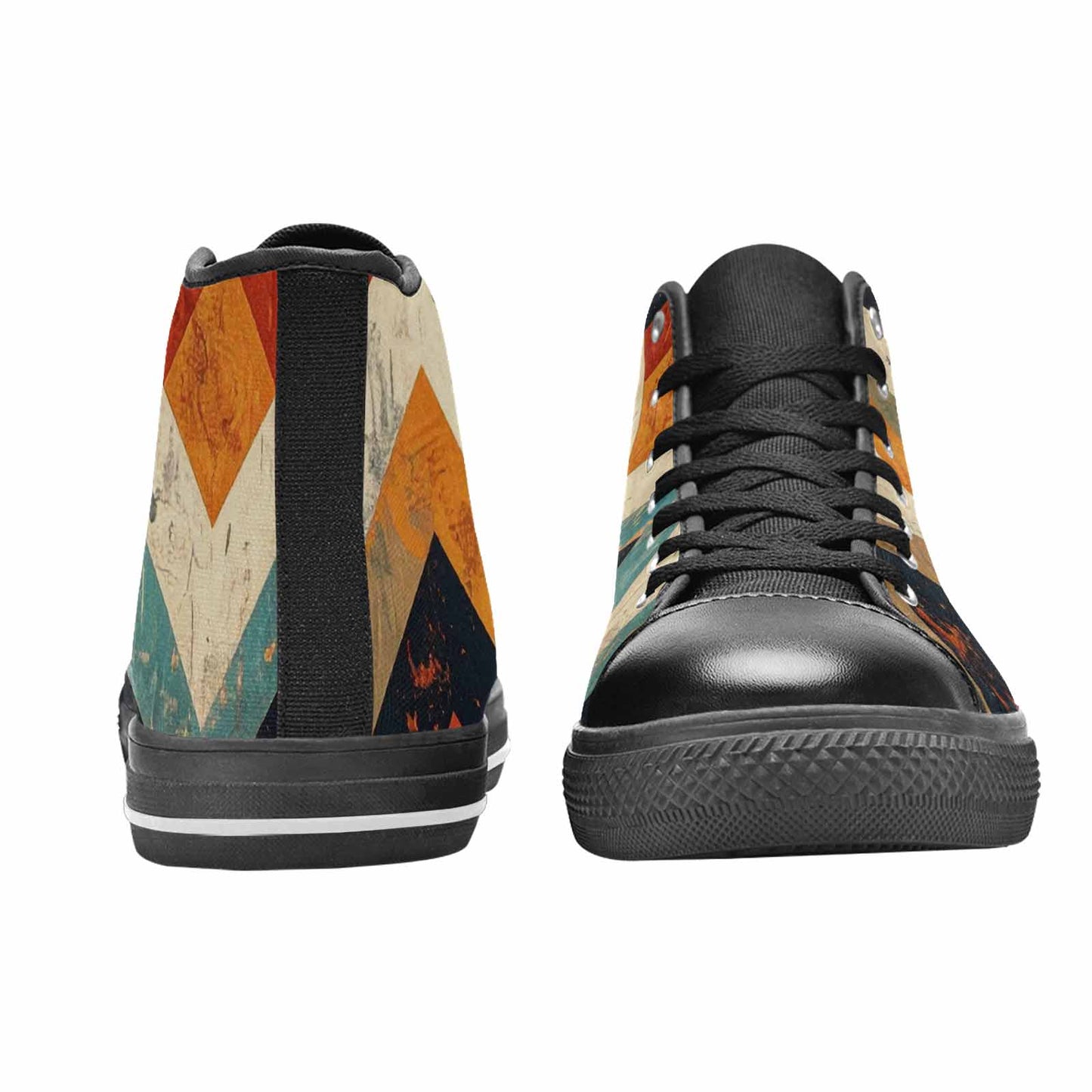 WOMEN'S Southwestern Geometric Diamond High Top Canvas Surreal Custom Shoes