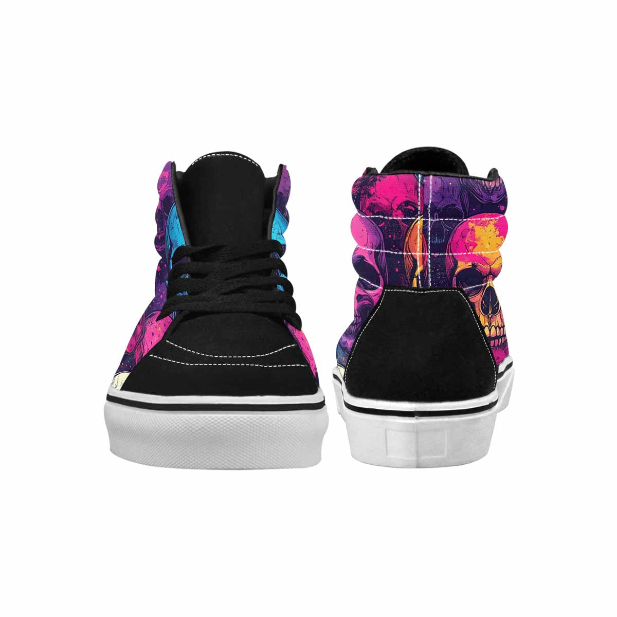 WOMEN'S Skulls Splatter Comic High Top Canvas Aesthetic Custom Shoes