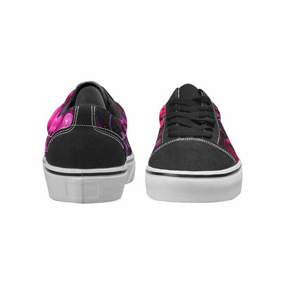 WOMEN'S Skeletons  Neon Pink Lace-Up Canvas Wallpaper Art Custom Sneakers