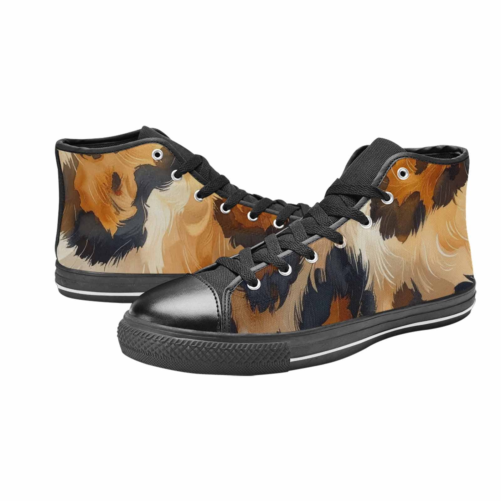 MEN'S Leopard Soft Airbrush Gradient High Top Canvas Dark Academia Shoes