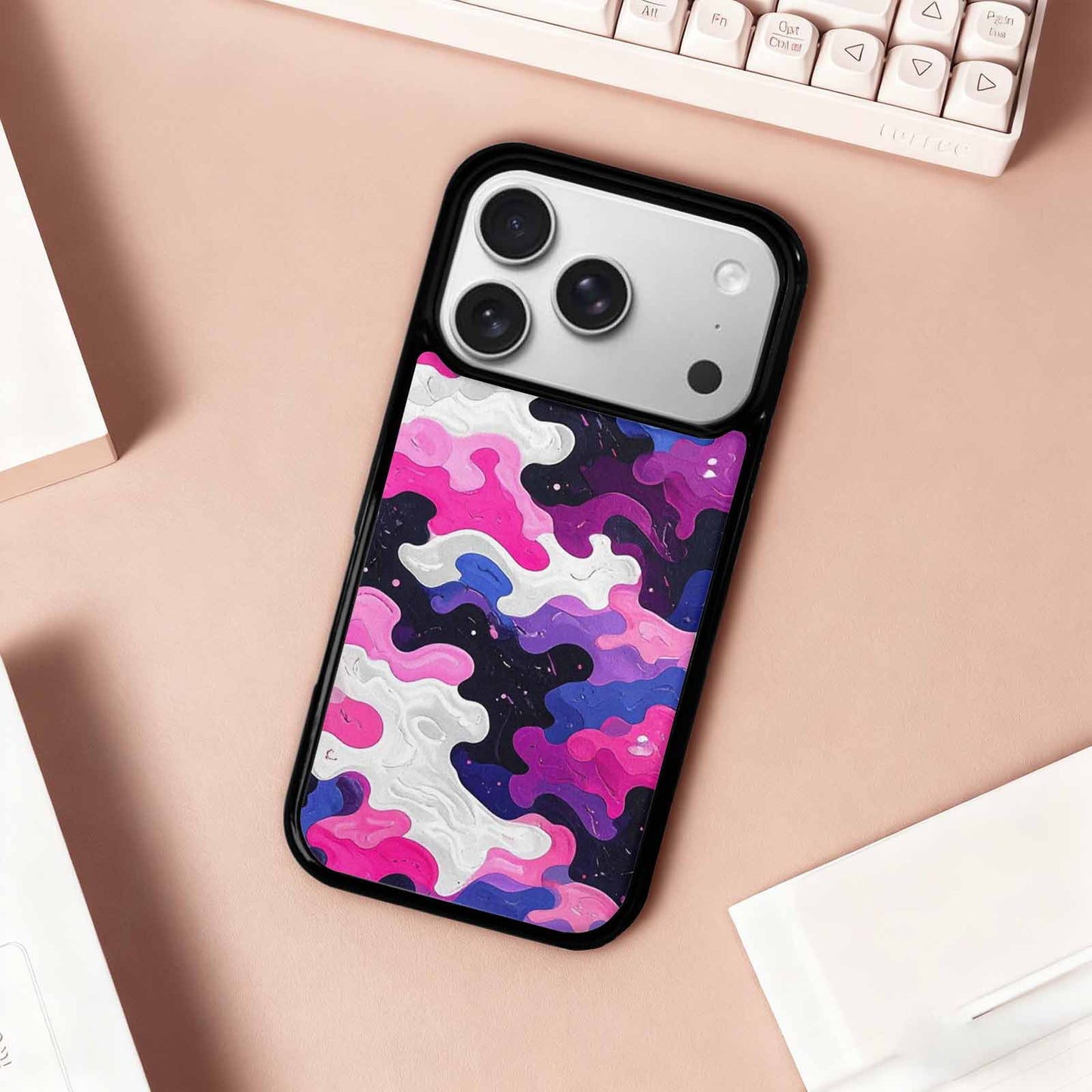 iPhone 17 Pro Case — Vivid Camo Genderfluid Pride Camo, Custom Phone Case
