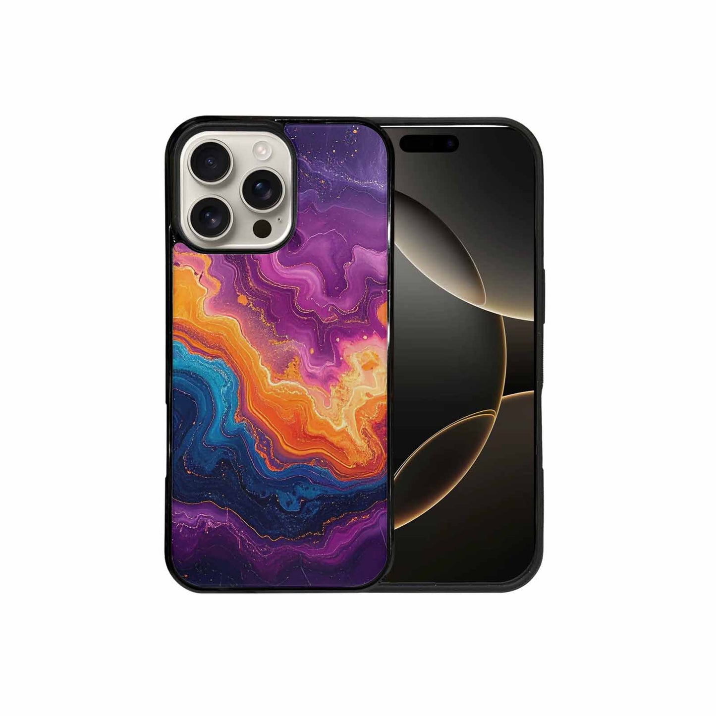 iPhone 16 Pro Max Case — Psychedelic Marble Tessellation, Custom Print Case Cover