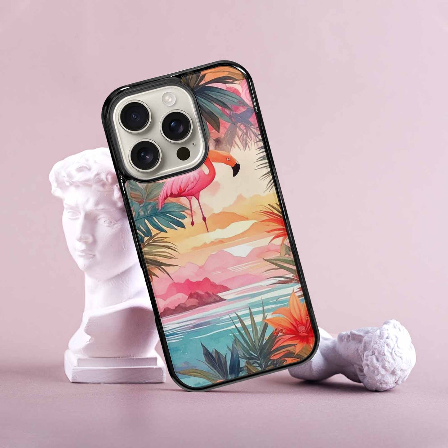 iPhone 16 Pro Case — Flamingo Tropical Flamingo Tropical Pattern Hundreds, Custom Art Phone Cover