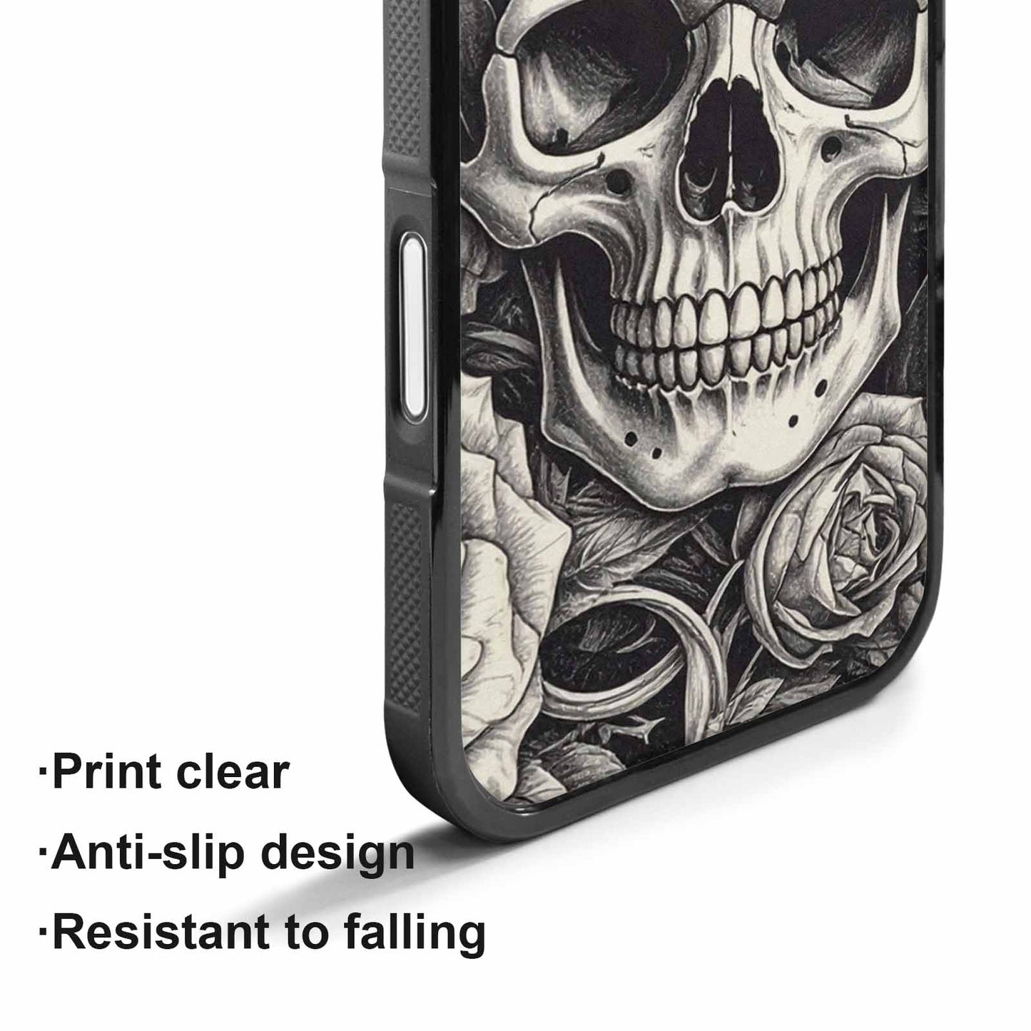 iPhone 17 Case — Skulls Roses Pen Ink Gothic Skulls, Original Design Phone Case
