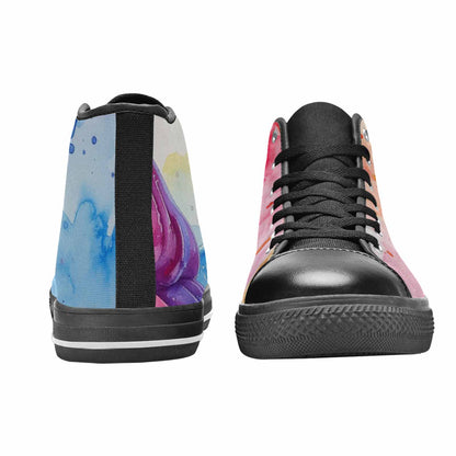 WOMEN'S Melting Icecream Collage High Top Canvas Vivid Shoes