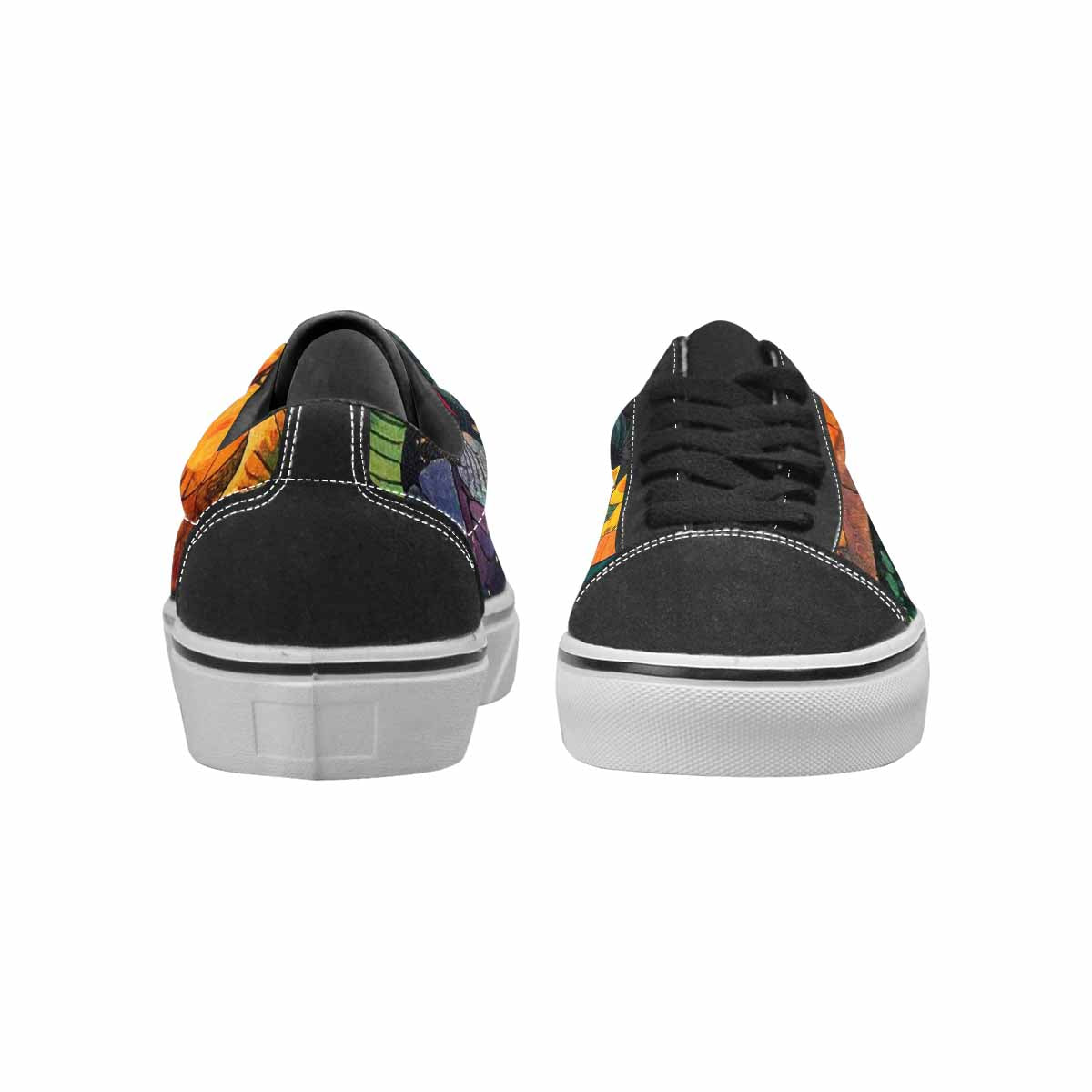 WOMEN'S Dinosaur Silhouette Canvas Lace-Up Dark Academia Custom Sneakers