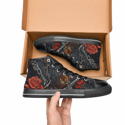MEN'S Barbed Wire Chain High Top Canvas Surreal Custom Sneakers