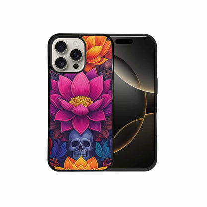 iPhone 16 Pro Max Case — Lotus Skulls, Unique Phone Case Design
