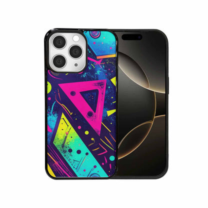 iPhone 15 Pro Max Case — Memphis Squiggles Triangles Dots, Custom Print Case Cover