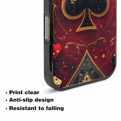 iPhone 15 Pro Max Case — Playing Card Suits Pattern Poker Chips, Custom Phone Case
