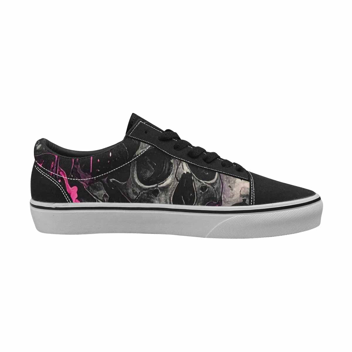 WOMEN'S Rainbow From Skull S Lace-Up Canvas Dark Academia Custom Sneakers