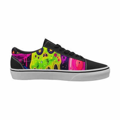 WOMEN'S Ice Cream Monsters  Lace-Up Canvas Kaleidoscope Custom Sneakers