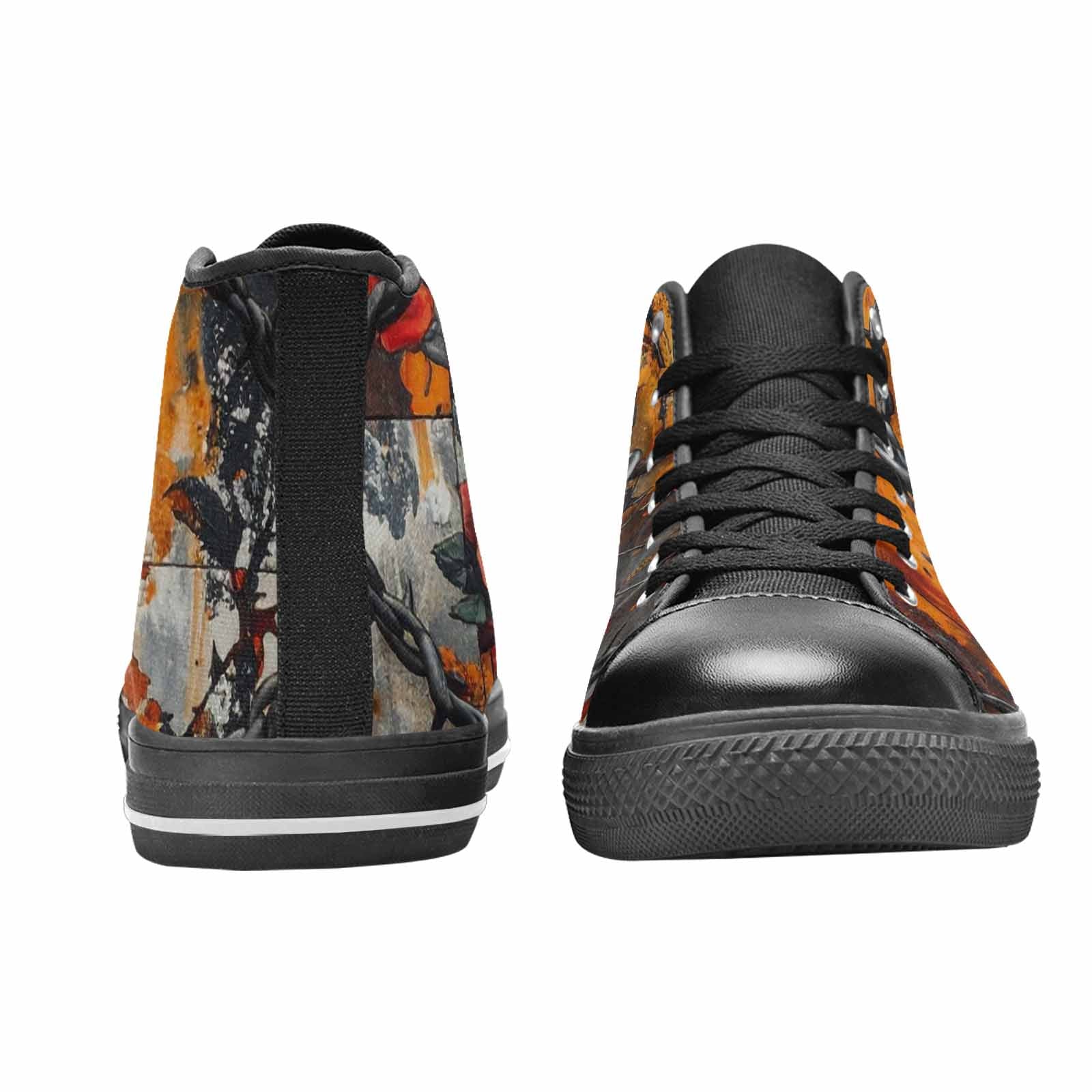 MEN'S Barbed Wire Chain High Top Canvas Vivid Custom Sneakers