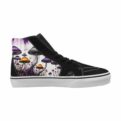 MEN'S Rainbow Drip Mushrooms High Top Canvas Wallpaper Art Custom Sneakers