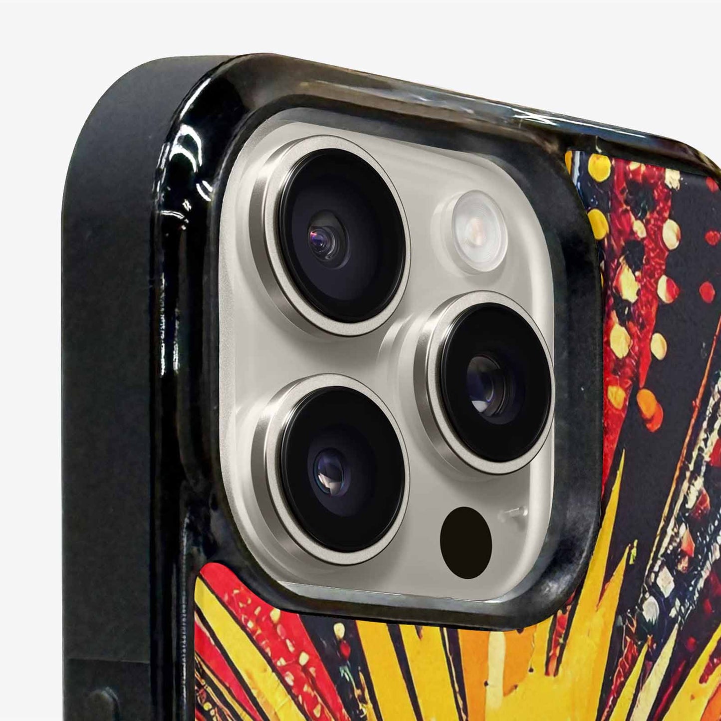 iPhone 15 Pro Max Case — Comic Halftone Comic Bursts Pattern Hundreds, Unique Phone Case Design