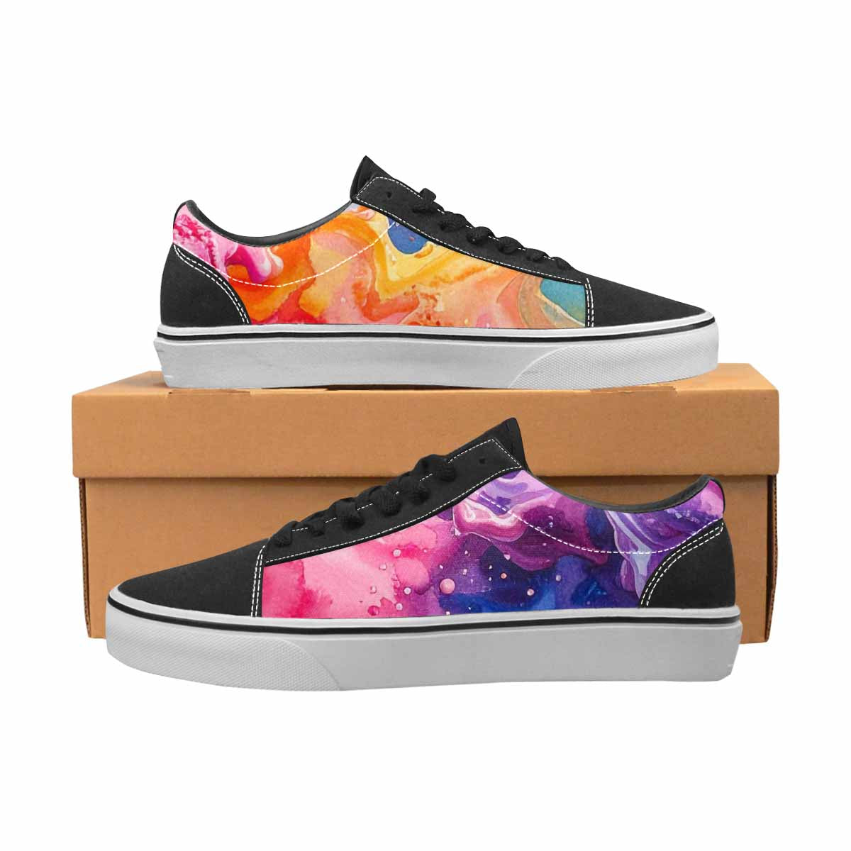 MEN'S Melting Icecream Collage Canvas Lace-Up Dreamcore Custom Shoes