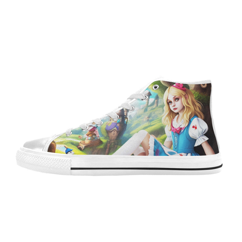 MEN'S Acid Creepy Wonderland Psychedelic High Top Canvas Aesthetic Custom Sneakers