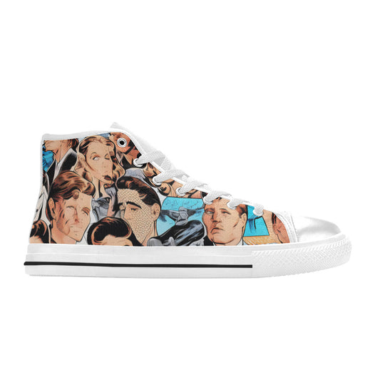 WOMEN'S Cc Retro Faces 3 High Top Canvas Grunge Sneakers