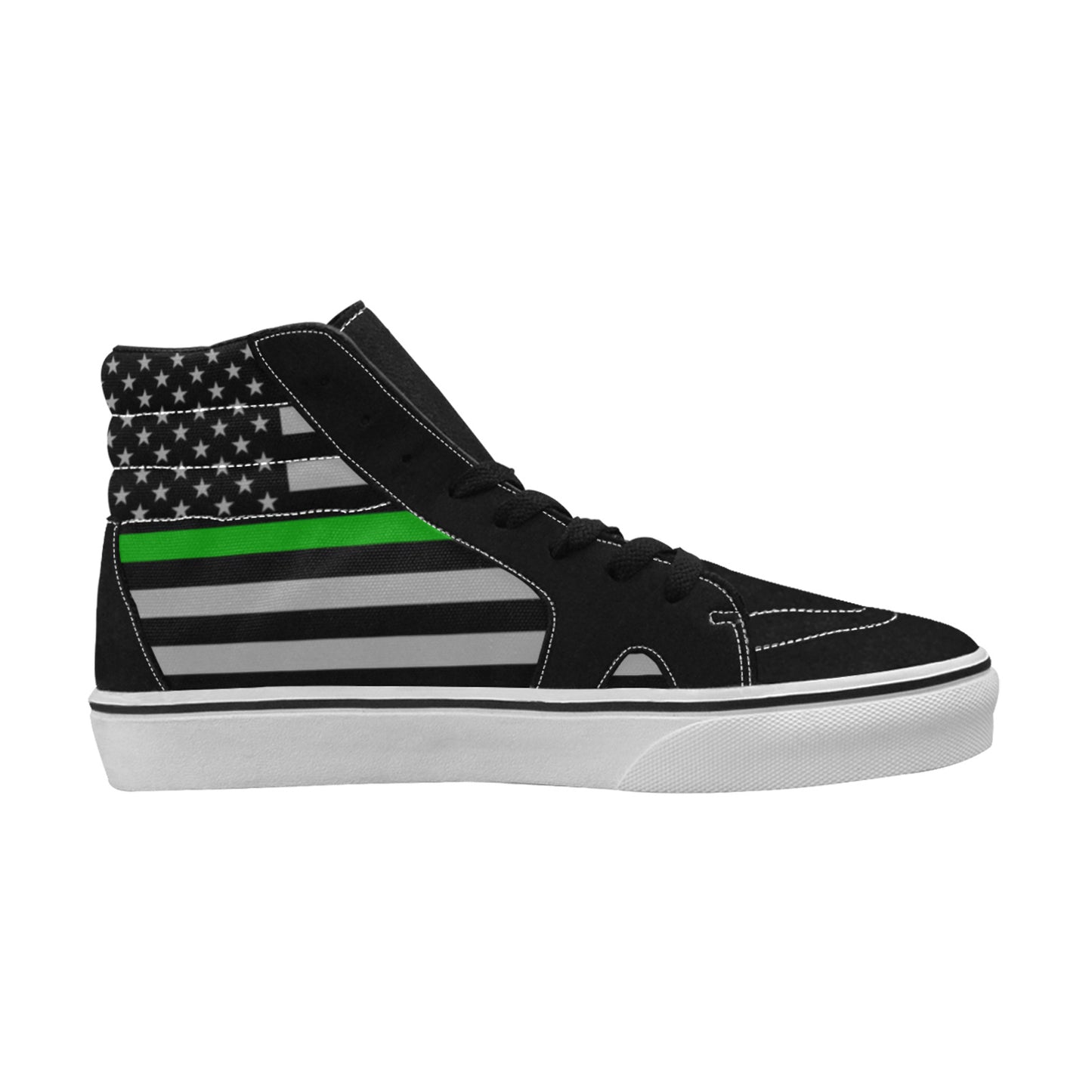 MEN'S Thin Green Line Flag High Top Skateboarding Neon Fantasy Sneakers